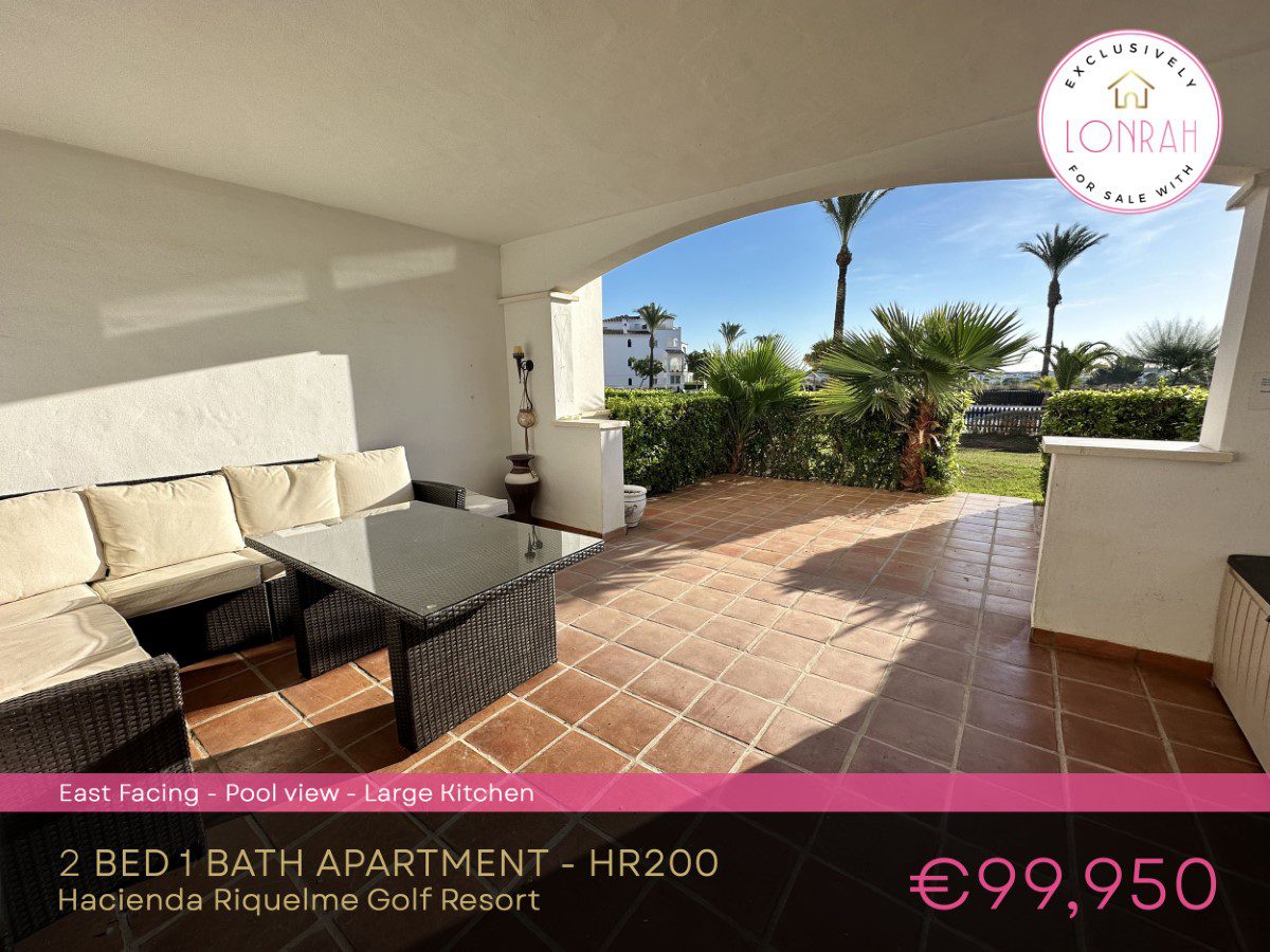 HAcienda Riquelme Golf Resort Apartment - Ref: HR200 - 2 BED 1 BATH Pool View